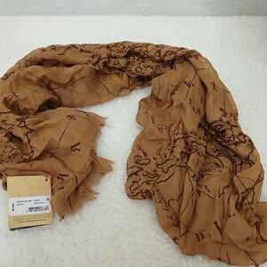 Patricia Nash Signature Map Riot Rust Scarf